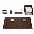 Rustic Brown 10 Piece Top Grain Leather Desk Set